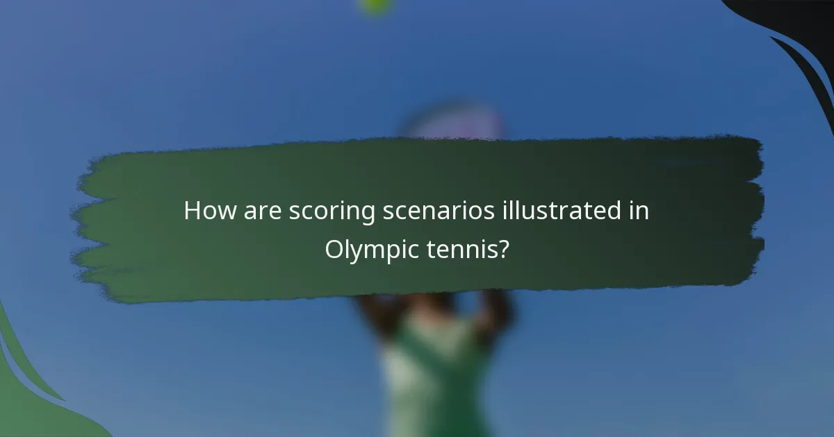 How are scoring scenarios illustrated in Olympic tennis?