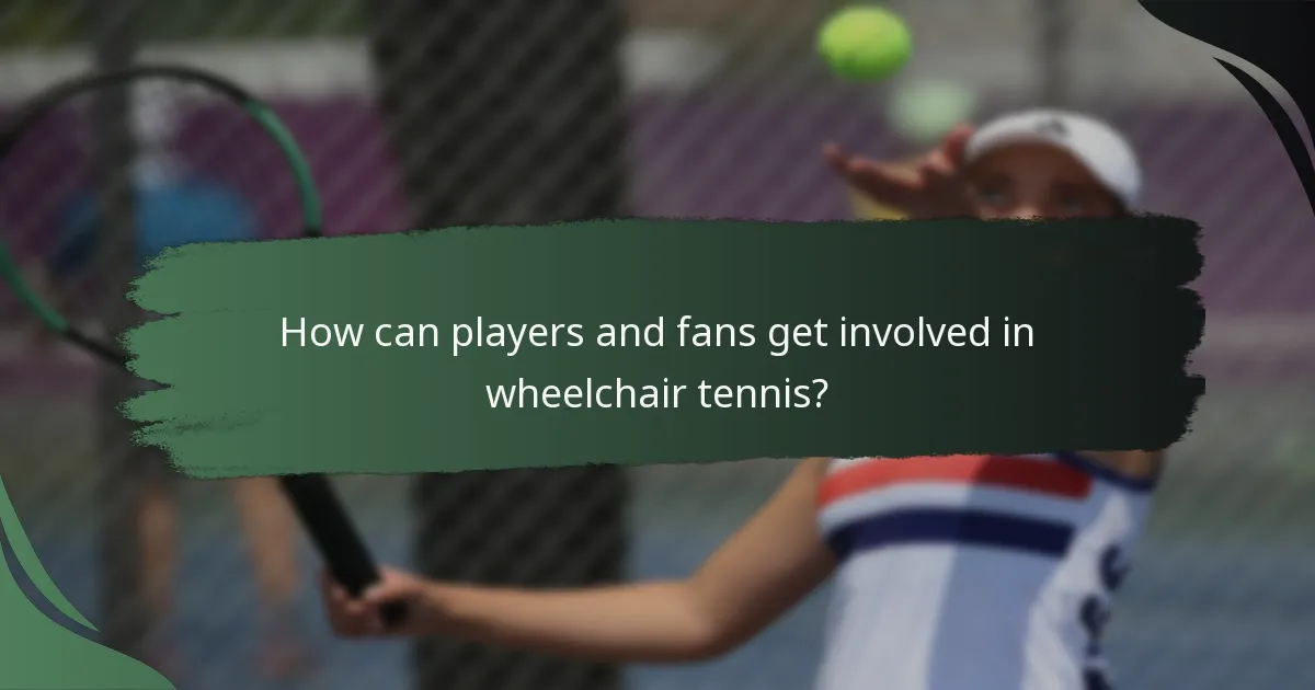 How can players and fans get involved in wheelchair tennis?