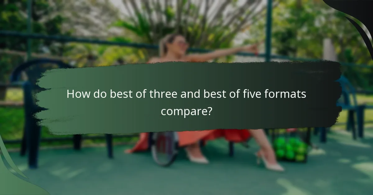 How do best of three and best of five formats compare?