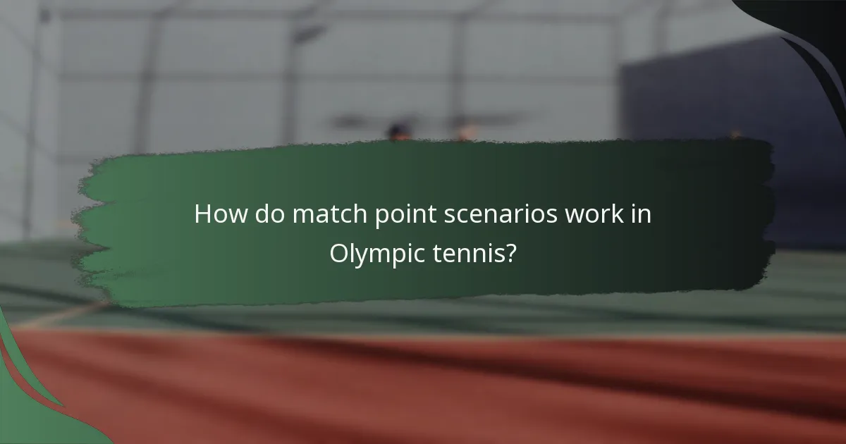 How do match point scenarios work in Olympic tennis?