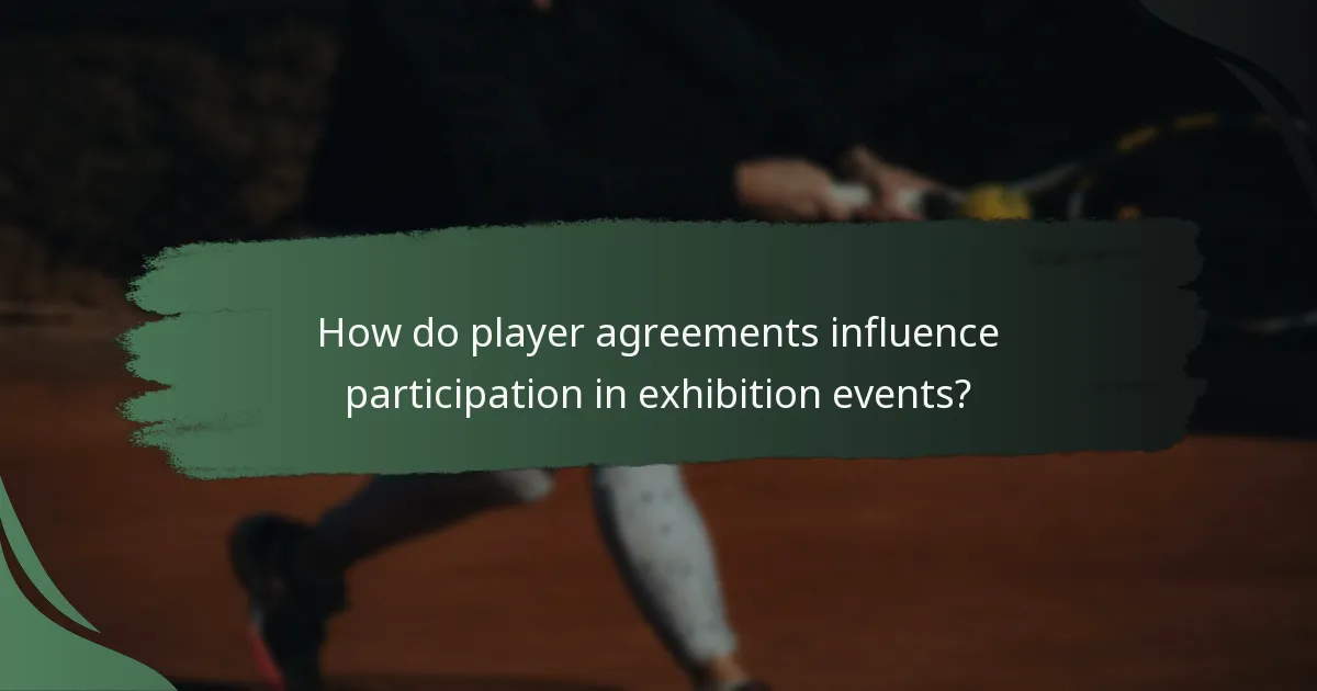 How do player agreements influence participation in exhibition events?