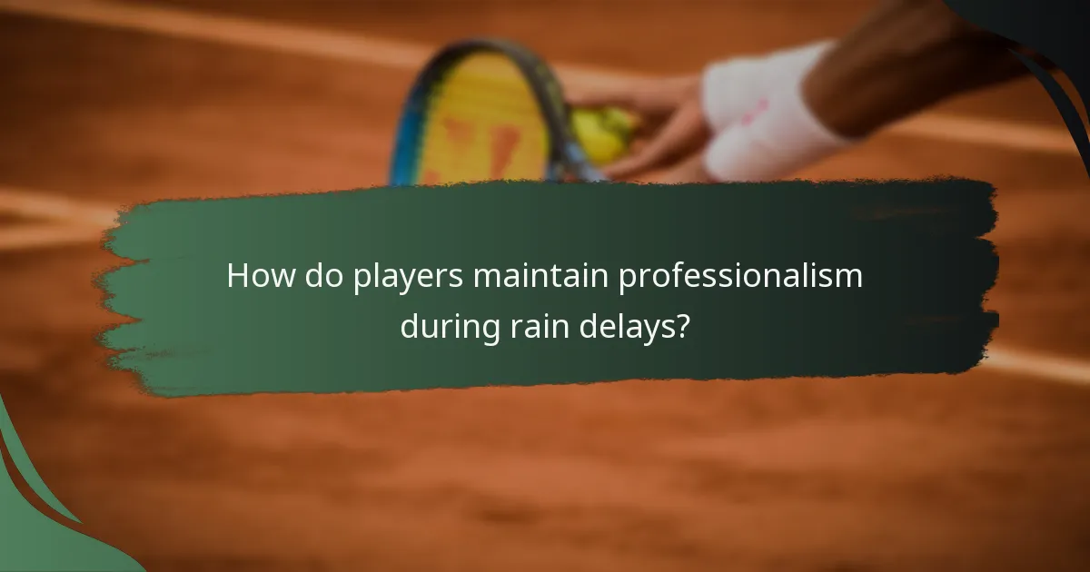 How do players maintain professionalism during rain delays?