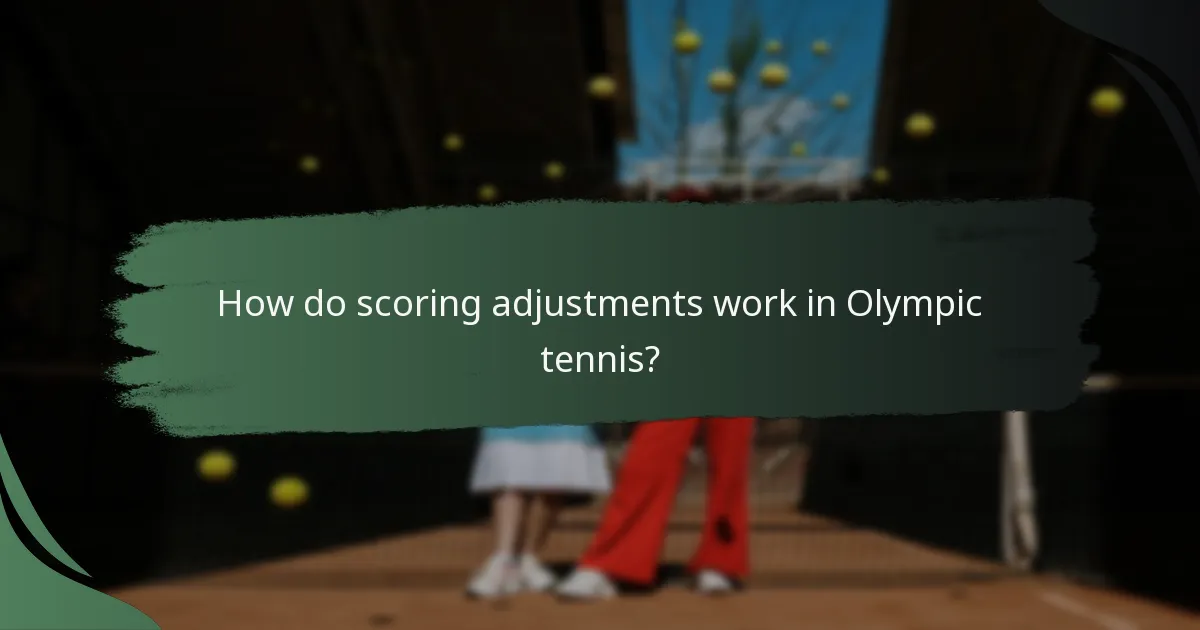 How do scoring adjustments work in Olympic tennis?