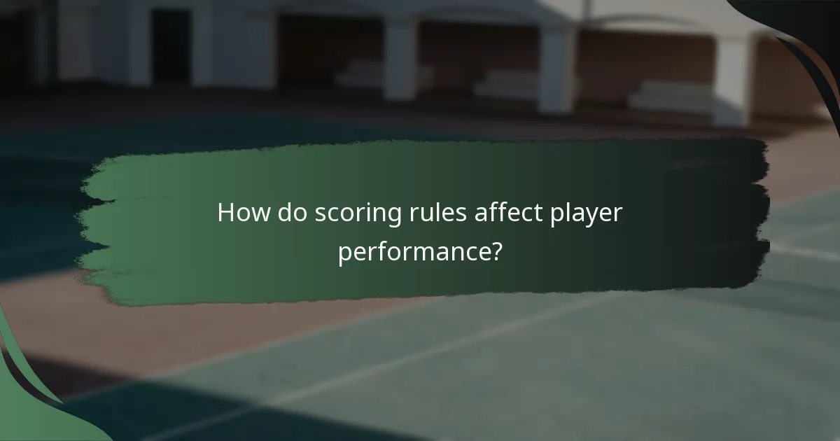 How do scoring rules affect player performance?