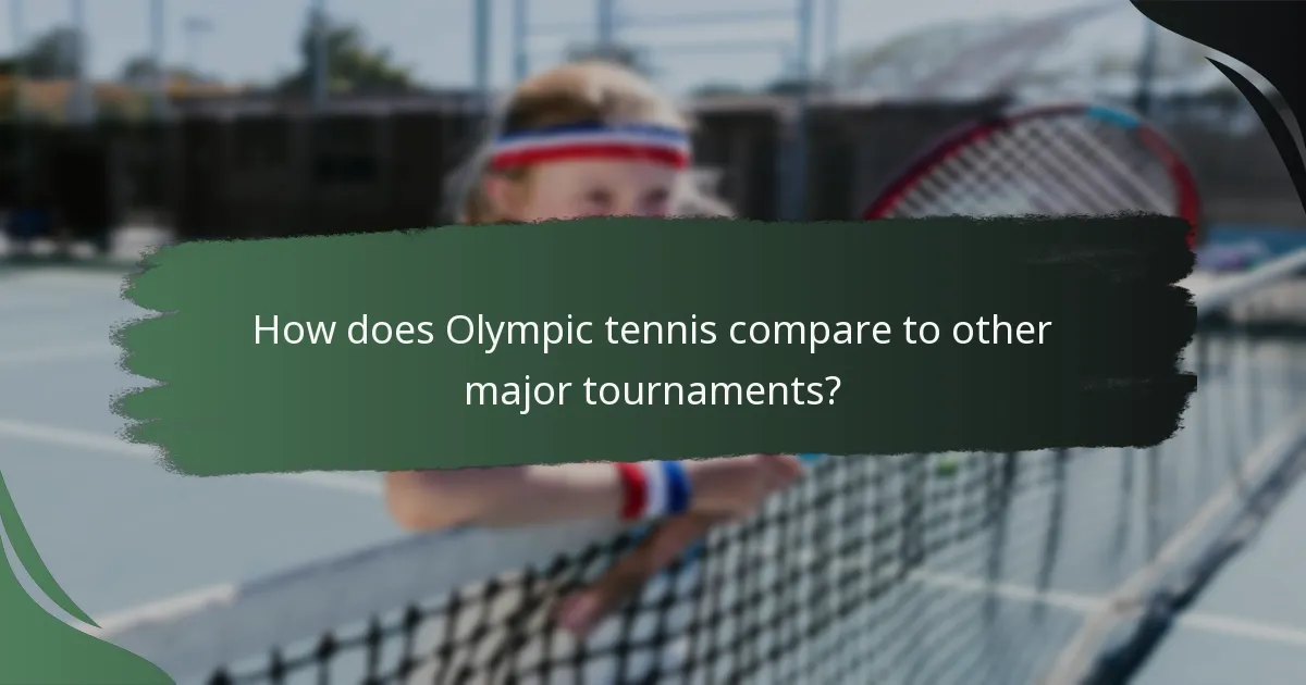 How does Olympic tennis compare to other major tournaments?