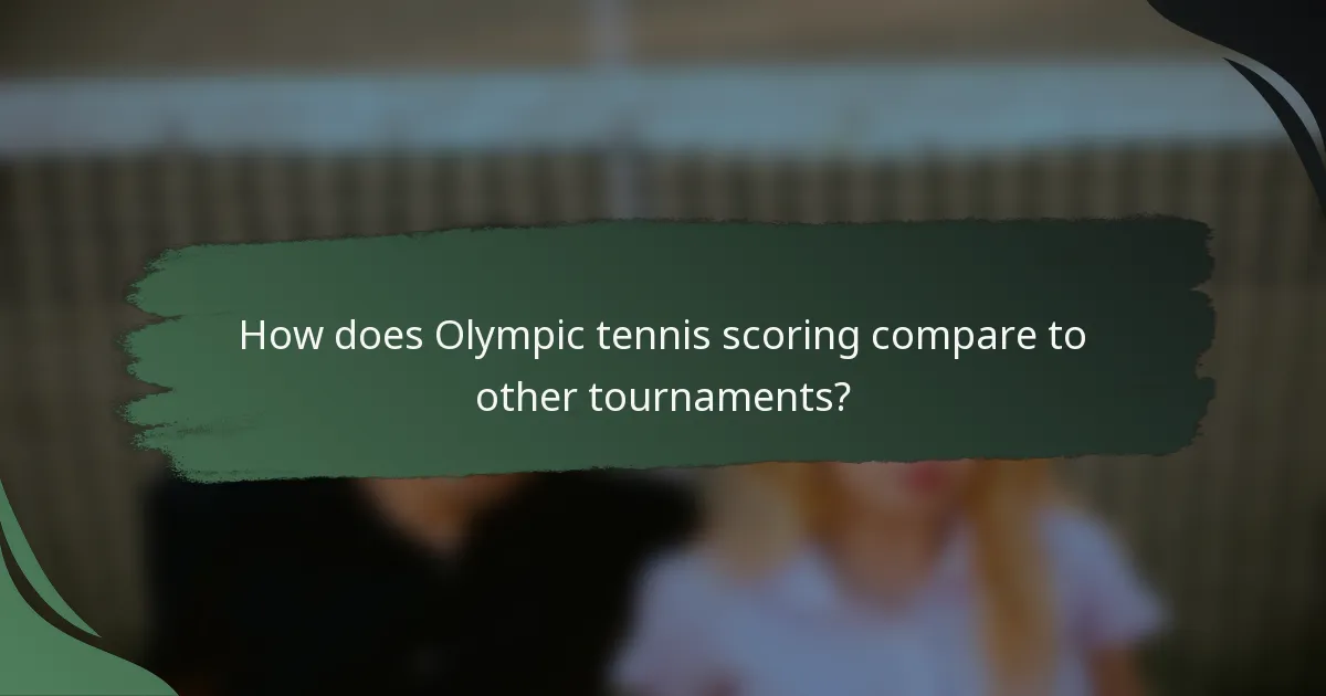 How does Olympic tennis scoring compare to other tournaments?