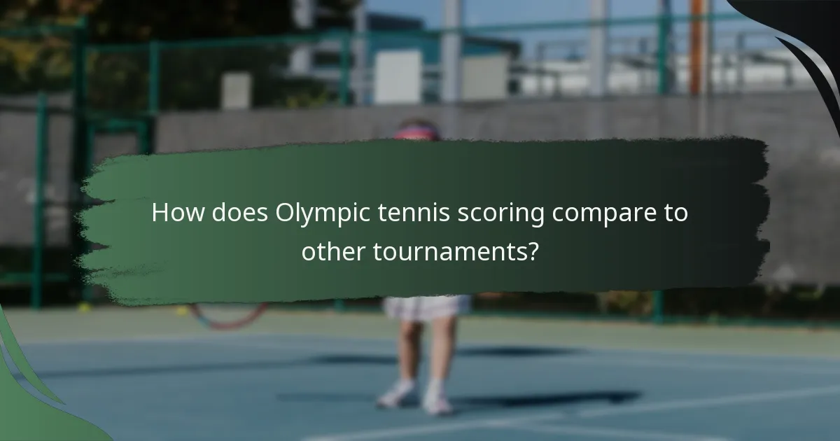 How does Olympic tennis scoring compare to other tournaments?