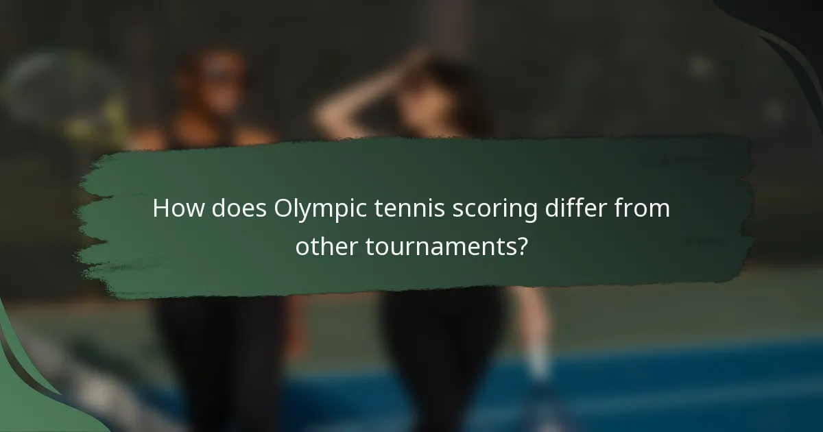 How does Olympic tennis scoring differ from other tournaments?