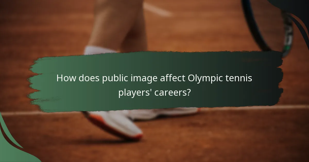 How does public image affect Olympic tennis players' careers?