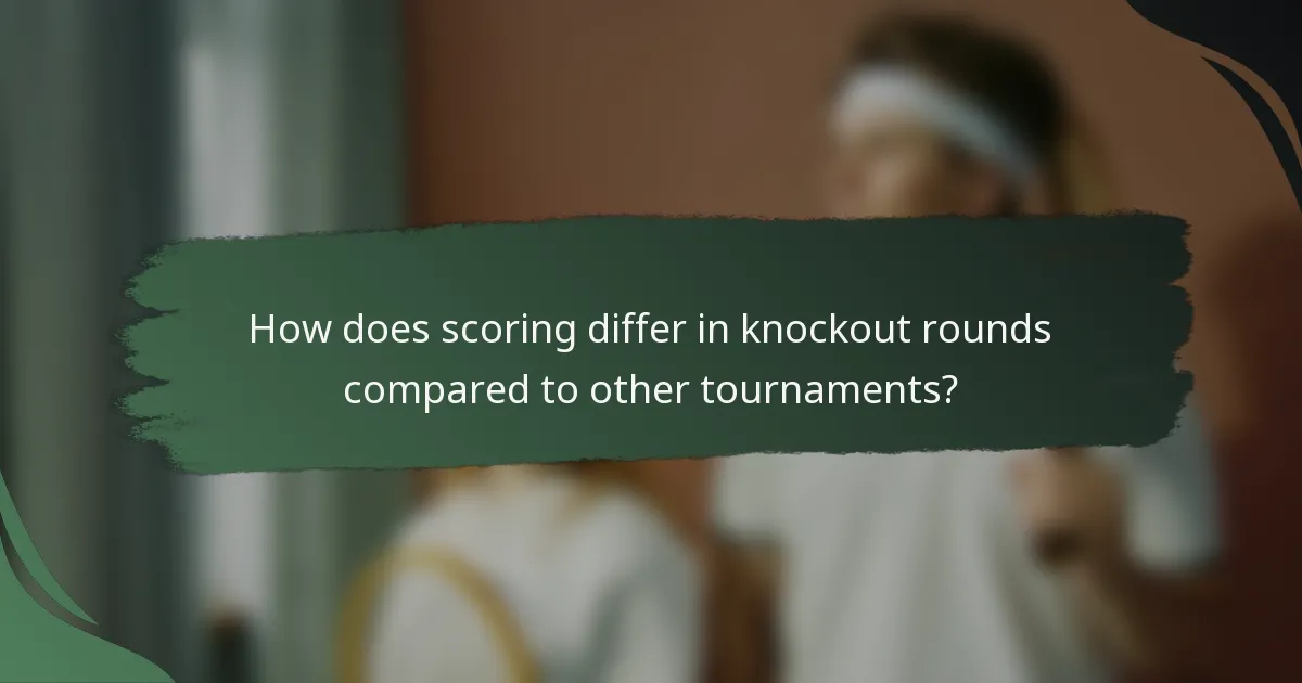 How does scoring differ in knockout rounds compared to other tournaments?