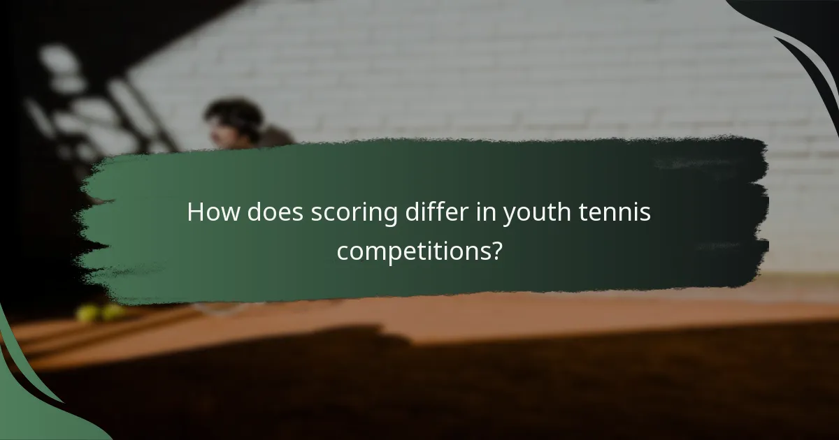 How does scoring differ in youth tennis competitions?