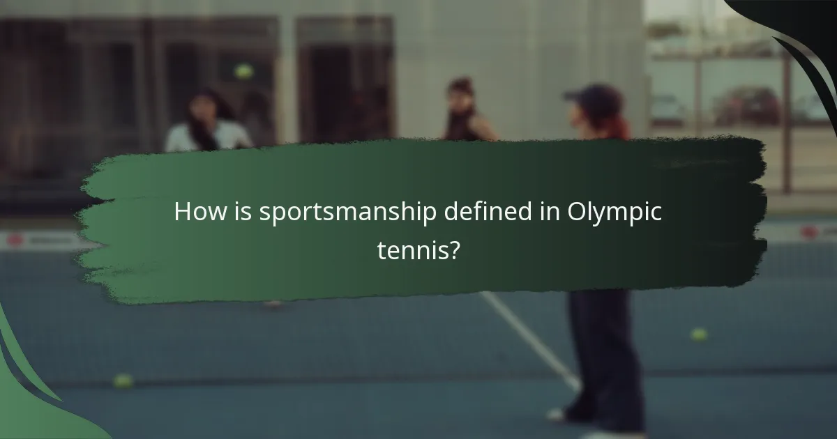 How is sportsmanship defined in Olympic tennis?