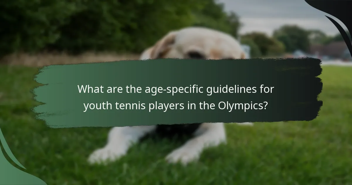 What are the age-specific guidelines for youth tennis players in the Olympics?