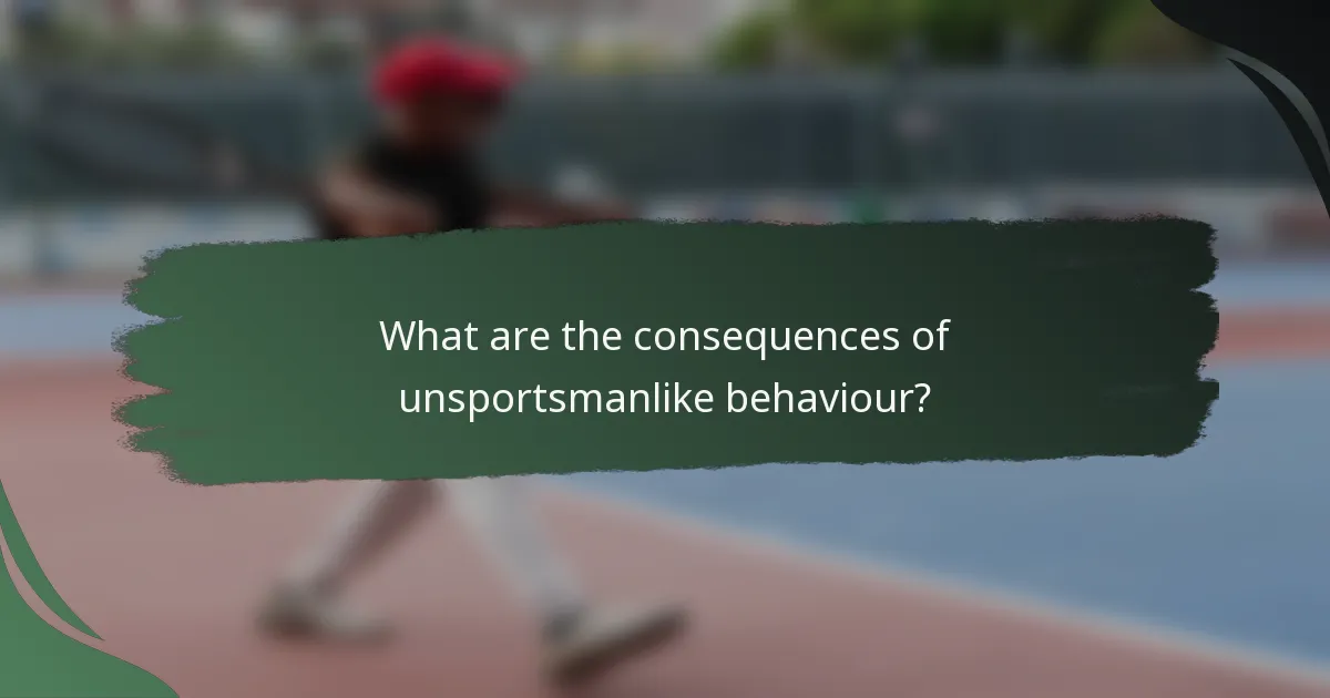 What are the consequences of unsportsmanlike behaviour?