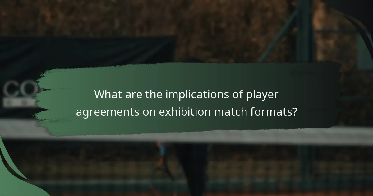 What are the implications of player agreements on exhibition match formats?