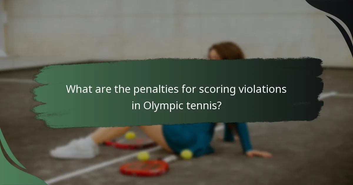 What are the penalties for scoring violations in Olympic tennis?