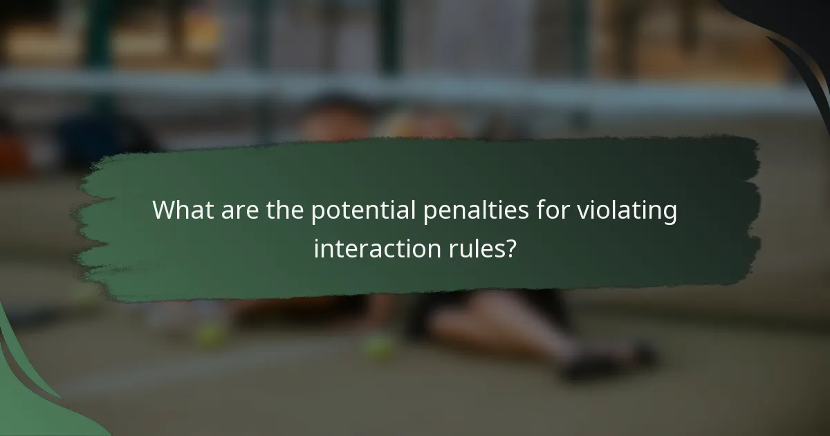 What are the potential penalties for violating interaction rules?