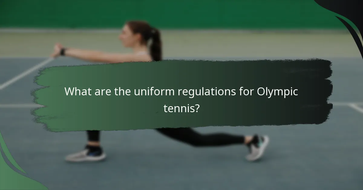 What are the uniform regulations for Olympic tennis?