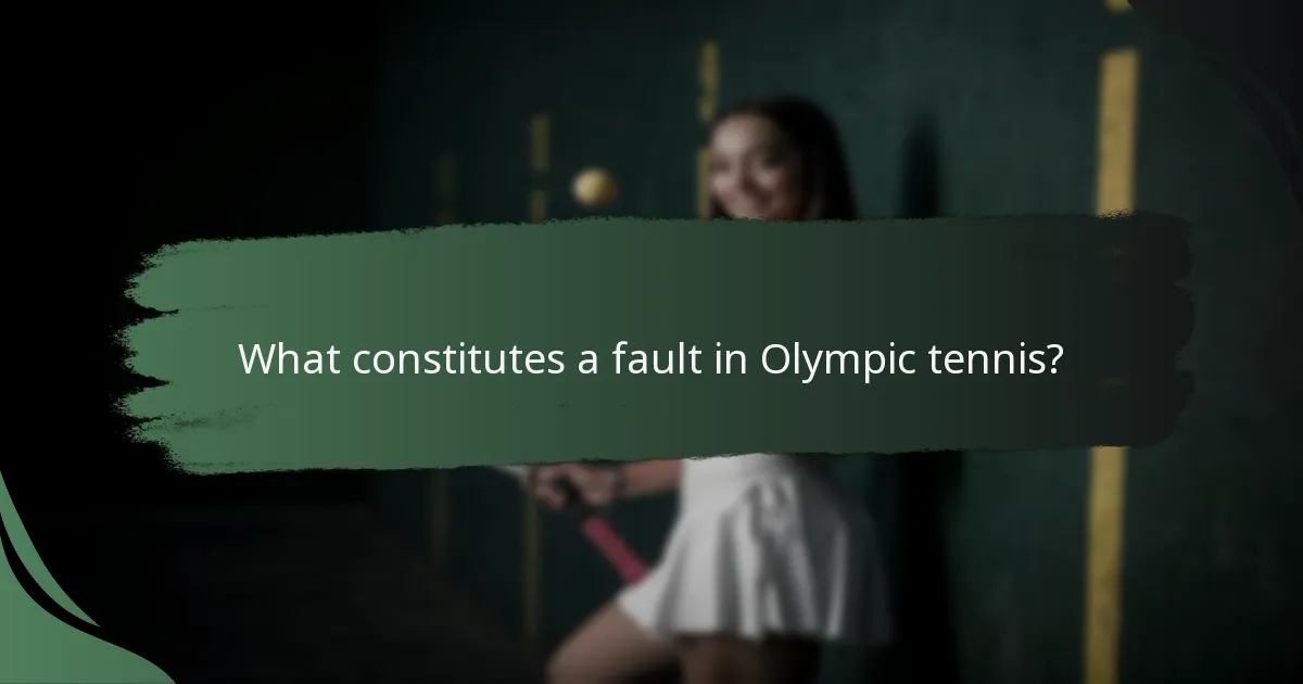 What constitutes a fault in Olympic tennis?