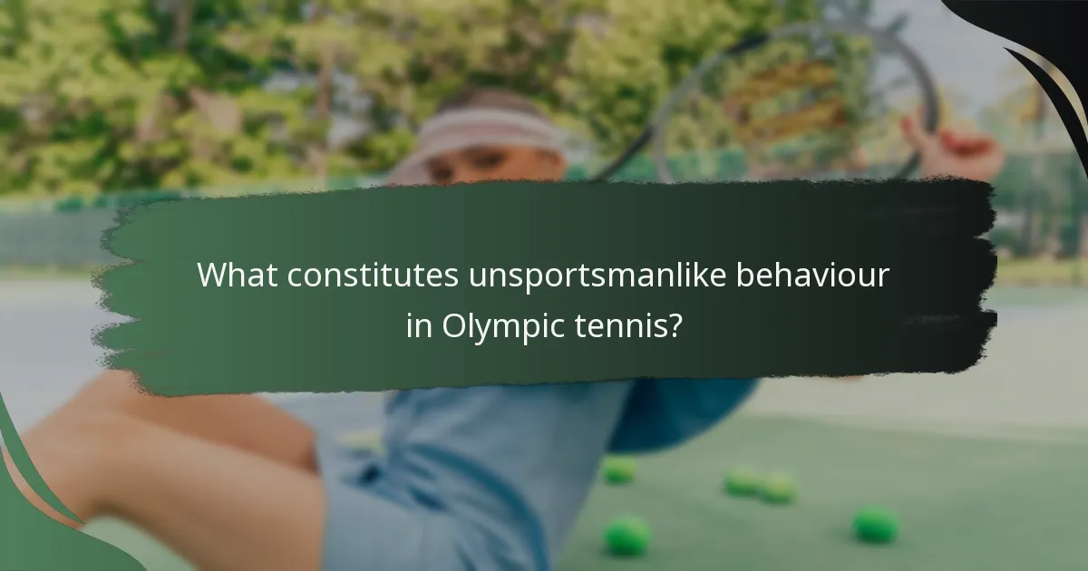 What constitutes unsportsmanlike behaviour in Olympic tennis?
