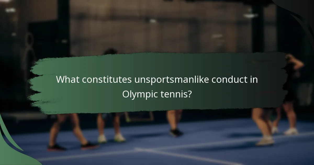 What constitutes unsportsmanlike conduct in Olympic tennis?