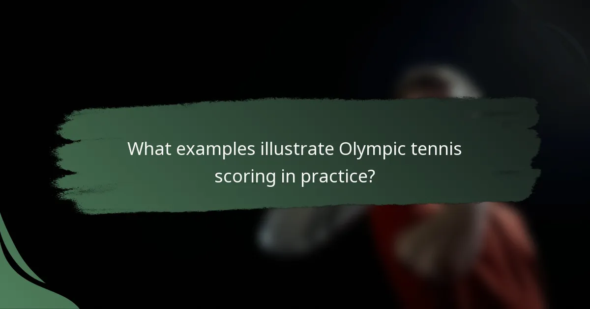 What examples illustrate Olympic tennis scoring in practice?