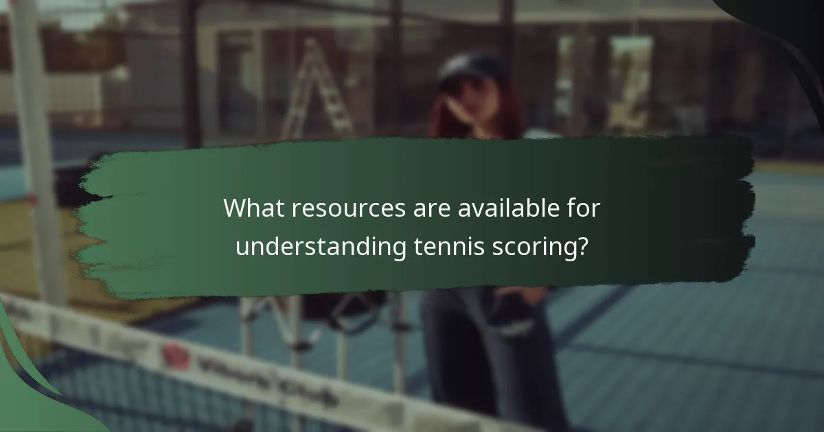 What resources are available for understanding tennis scoring?