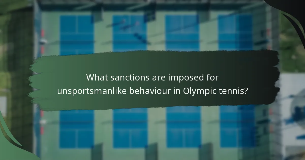 What sanctions are imposed for unsportsmanlike behaviour in Olympic tennis?